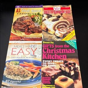 Set of four vintage cookbook magazines full of assorted recipes
